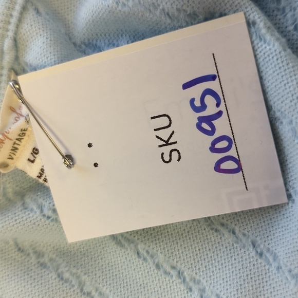 Weatherproof Cable Knit Knot Sweater Top Cardigan Blue L preppy cottagecore - Picture 6 of 8